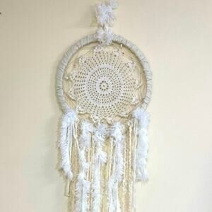 Dream Catcher Handmade Up-Cycled Materials Boho Decor Accent Piece